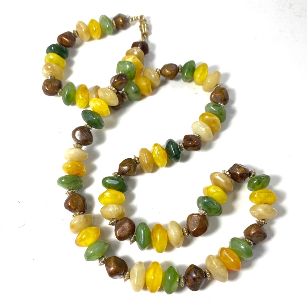 Necklace - Semiprecious polished stone beads.